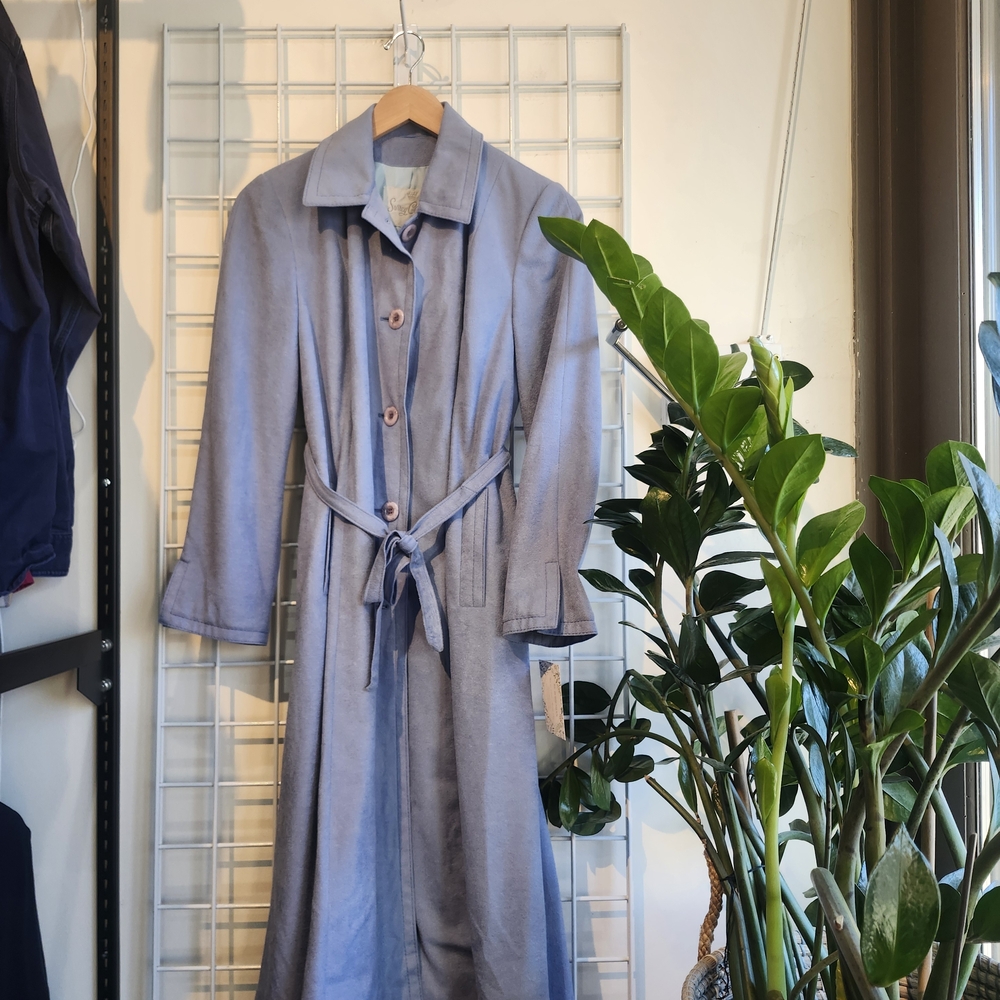 Powder Blue Vintage Trench Coat Soft